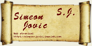 Simeon Jović vizit kartica
